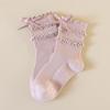 Calcetines para Niñas Estilo Primavera y Otoño Lindo Moño Lolita de Encaje Princesa Calcetines de Media Pantorrilla