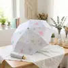 Paraguas Automático Estilo Ins con Forma de Corazón Degradado, Doble Uso para Sol y Lluvia, Sombrilla, Protección UV, Recubrimiento Negro, Paraguas Plegable para el Sol para Mujeres
