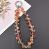 Nuevo Estilo Lujo Ligero Multicolor Estilo Ins Estilo Japonés y Coreano Cristal de Fresa Lágrima Cuentas Colgante Funda de Teléfono Celular Lanyard Colgantes para Llaves