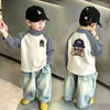 Camiseta Térmica de Polar para Niños Cuello Semi Alto Capa Base 2026 Otoño/Invierno Nuevo Bloque de Color Camiseta para Niños Moderna Versátil Top Moderno