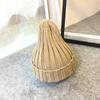 Moda Coreana Chapéu de Tricô com Placa de Luz Colorida Doce Cor Sólida Unissex Outono e Inverno Chapéu de Lã Pontudo Quente para Casal