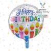 Balões Redondos de Folha de Alumínio de 18 polegadas Velas de Bolo de Aniversário Borboleta Estampada Pontos Coloridos Suprimentos de Festa Decoração