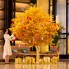Árbol de Banyan Dorado Realista para Dinero y Buena Fortuna, Árbol Artificial Grande para Decoración de Centros Comerciales y Hoteles, Árbol del Dinero para Sobres Rojos de Año Nuevo