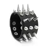 Nuevo Pulsera de Cuero Ancha Punk Exagerada con Pinchos de Tres Filas Hip-Hop Creativo Pulsera de Rock Hip-Hop con Barra Personalizada
