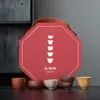 Ciudad Prohibida Wufu Taza Juego de Té de Arena Púrpura Traje Caja de Regalo Movido para Enviar Ancianos, Líderes, Maestros, Cumpleaños del Padre Regalo de Acompañamiento