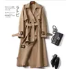 Cortavientos para Mujer de Longitud Media 2025 Primavera y Otoño Nuevo Estilo Coreano Moda Estilo Británico Ropa Exterior Hasta la Rodilla Ropa Exterior Hasta la Rodilla para Mujer