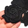 Patch de Tecido Bordado Preto Autoadesivo Sem Costura para Jaqueta de Penas DIY Patch para Roupa com Buraco Insígnia de Letra Bordado Computadorizado