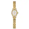 Relógio Oval de Quartzo Feminino com Pulseira de Metal, À Prova d'Água, Relógio de Pulso Fashion, Relógio Feminino de Luxo Nicho com Mostrador de Concha, Relógio Retrô