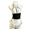 Estilo nuevo, atuendo de sirvienta de cocina con escote revelador, lencería sexy, vestido transparente seductor y body seductor