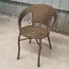 Silla de mimbre silla para persona mayor silla de ratán decoración de balcón de ocio al aire libre área de decoración de patio jardín silla con respaldo silla de oficina