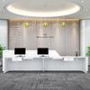 Escritorio de Recepción Pintado Escritorio de Recepción Escritorio Frontal de Empresa Mostrador de Salón de Belleza Blanco Escritorio de Cajero Simple Moderno Curvado Barra
