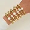 Pulsera de Perlas Ccb de Venta Cruzada Más Vendida en Europa y América, Juego de Seis Piezas con Diseño Sencillo y Perlas de Lujo