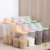 Frascos para Almacenar Granos, Contenedores de Cocina para Almacenar Granos, Cubos Transparentes para Arroz, Frascos de Plástico Sellados para Almacenamiento