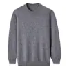 Suéter de Cachemir 100% Color Puro de Primera Línea Listo Para Usar para Hombre Holgado Cálido Casual Talla Grande Suéter Cuello Redondo Manga Larga Base de Punto