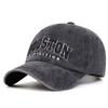 Nueva gorra de béisbol de algodón lavado al por mayor con aspecto desgastado, gorra casual para protección solar, moda para hombres y mujeres, gorra bordada con letras
