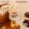 Nuevo cubo pequeño de hierro para bolígrafos, de hierro, caricatura linda, para escritorio de oficina, estudiante, universal, caja de almacenamiento de gran capacidad para niños