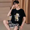 Loja Física Atacado Pijamas Curtos de Verão para Homens, Conjunto para Live Streaming, Roupa de Casa, Conjunto Pulôver Amazon para Jovens