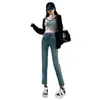 Calça Jeans Reta Feminina, Outono/Inverno/Primavera 2026 Nova Cintura Alta Slim Fit Retro Petite Cropped Calça Cigarrete