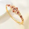 Em Estoque Fornecimento Direto da Fábrica Série Jardim Pulseiras Cloisonné Esmalte Flor Pequena Incrustada Colorida Estilo Chinês Pulseira Aberta Atacado