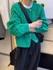 Cardigan de Tricô Torcido Resistente para Mulheres Outono e Inverno 2025 Estilo Preguiçoso Feminino Suéter Casaco Externo Grosso Solto
