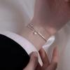 Pulseira de Cotovelo Estrela Prata de Lei S925 Estrela de Cinco Pontas Camada Dupla Estilo Frio ins Luxo Leve Exquisita Pulseira de Namorada S4944
