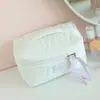 Bolsa de Cosméticos de Flor de Gran Capacidad Estilo Coreano Alto Valor de Belleza Bolsa de Almacenamiento Portátil para Viaje Bolsa de Lavado de Cosméticos de Algodón Suave Fresco