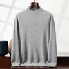 Suéter de Cachemira para Hombre 100% Cachemira Pura Cuello Alto Fino Corte Holgado Talla Grande Casual de Negocios Suéter Base de Punto