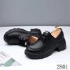 Zapatos Negros de Cuero con Suela Gruesa para Mujer, Piel Genuina, Novedad Otoño, con Cordones, Estilo Británico, Mocasines Versátiles
