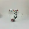 Copo Ins de Flores Secas Genuínas Transfronteiriço Estilo Criativo Menina Café Loja de Bebidas Copo Térmico de Camada Dupla com Flores Secas