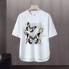 Nueva camiseta de manga corta para hombre, estilo coreano de verano, moderna, sencilla, de media manga, estilo Hong Kong, holgada, informal, de marca.