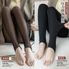 S408 Liquidación Pantimedias Falsas de Doble Capa Mallas de Malla Leggings Gruesos con Forro Polar Pantalones de Seda de Piel Anti-Gancho Pantalones de Pie
