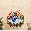 Decoração de Natal Transfronteiriça Placas de Madeira Penduradas Série Criativa de Bonecos de Neve de Natal Placas Penduradas Placas Redondas Placas de Porta de Madeira
