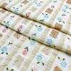 Tela de gasa doble de algodón crepé con estampado de oso de dibujos animados, pijamas para bebé, toalla de baño para bebé