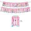 Decoração de Festa de Aniversário Tema Família de Cachorros Rosa Bandeira de Aniversário Família de Cachorros Rosa Balão Enfeite de Bolo