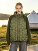 Jaqueta de Penas Tricotada Manga Nova Estilo Coreano Inverno 2026 para Mulheres, Caimento Solto, Versátil, Acolchoada, Quente, Gola Alta, Peça de Outerwear Embossada