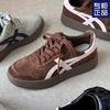 Sapatos de Treino Moral de Sola Grossa Pretos para Mulheres Ins Trendy Primavera e Outono Versátil Sapatos Esportivos e Casuais Tênis Retrô Sapatos Pretos Pequenos
