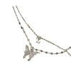 Collar Doble de Mariposa para Mujer, Diseño Geométrico Natural, Cadena Minimalista para Clavícula, Estilo Coreano, Uso en Capas