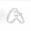 Anillos de Pareja de Seda Verde Entrelazada para Hombres y Mujeres Diseño de Nicho Ins Nueva Colección 2026 Anillos de Pareja Abiertos Ajustables de Moda de Seda Verde