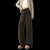 Pantalones fluidos rectos hasta el suelo 2026 nuevos de talle alto holgados para fitness yoga deportes casuales versátiles de pierna ancha