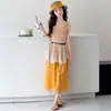 Camisole Vest Crochê Doce Estiloso Vazado Meninas Viagem Férias Vestido Camisole Transfronteiriço Tendência