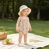 Mameluco de bebé con tirantes para verano, mameluco triangular de gasa de algodón puro para bebés niñas, mameluco fino sin mangas para bebés y niños pequeños
