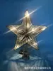 Estrella para la punta del árbol de 10 pulgadas luminosa transfronteriza decoración de árbol de Navidad estrella de cinco puntas de hierro con polvo luminoso fábrica de estrellas para la punta del árbol outlet