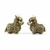 Estatueta de Iaque de Latão Sólido Animal do Zodíaco Antigo Pet de Chá Artesanato de Metal Criativo para Mesa de Casa