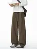 Calças casuais de verão 2026, com corte diagonal e design patchwork, estilo de perna larga soltinho, calças esportivas masculinas de secagem rápida, calças compridas de perna curva, calças de secagem rápida para homens