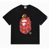 24 Tendencia Caliente de Verano en Línea: Camiseta bAPe Cabeza de Mono, Diseño Camuflaje, Camiseta Unisex de Manga Corta con Cuello Redondo