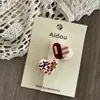 Acessórios de Cabelo Vermelhos Estilo Novo para Meninas, Presilhas Laterais de Acrílico, Grampos Estampados Ovais, Fábrica de Presilhas de Cabelo