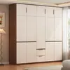 Guarda-roupa moderno minimalista para uso doméstico, armário de armazenamento para quarto, adequado para apartamentos alugados, com portas duplas, compartimentos separados, armário de armazenamento econômico para crianças
