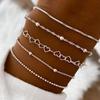 Pulsera de moda europea y americana 5 pulseras de combinación de traje traje de pulsera de cadena de cobre hecho a mano transfronterizo variado