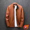 Nueva Chaqueta de Cuero para Hombre Otoño e Invierno Terciopelo Engrosada Moda Coreana Corta Ajustada Atractiva Chaqueta de Motociclista de Invierno