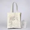 Bolsa de Lienzo para Graffiti Hecha a Mano para Padres e Hijos Bolsa de Lienzo Pintada a Mano DIY para Niños Bolsa de Tela al por Mayor Bolsa para Colorear Impresión de Logotipo